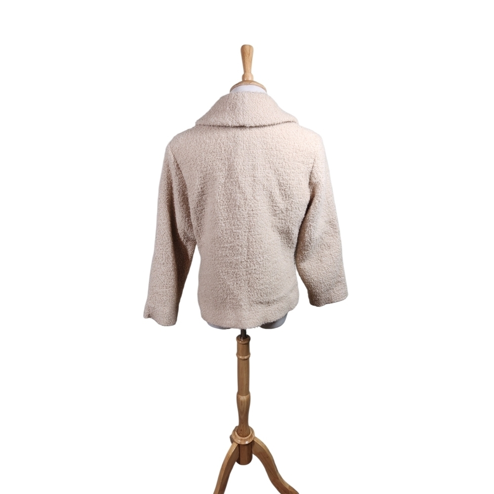 Eileen Fisher Wool Blend Textured Cream Blazer Size PL - Picture 3 of 8